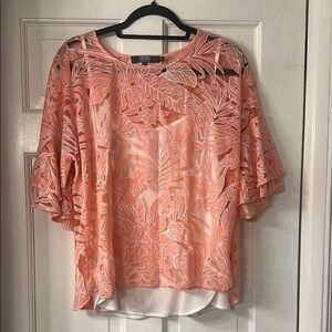 Eva Franco Pink Boxy Bell Sleeve Blouse
